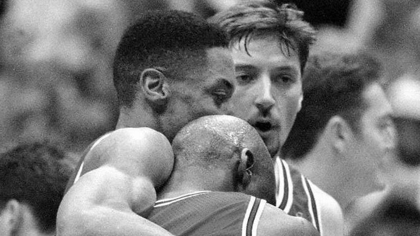 Michael Jordan nach dem Basketballspiel gegen Utah, Juni 1997