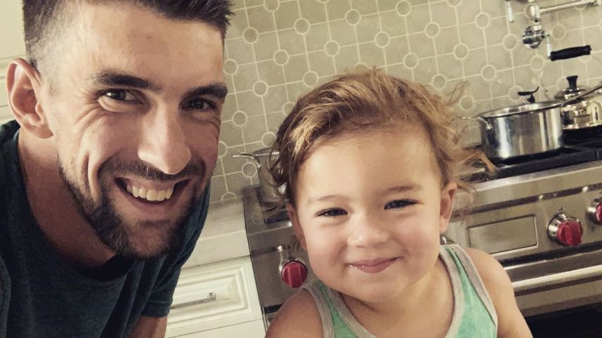 Michael Phelps mit Söhnchen Beckett