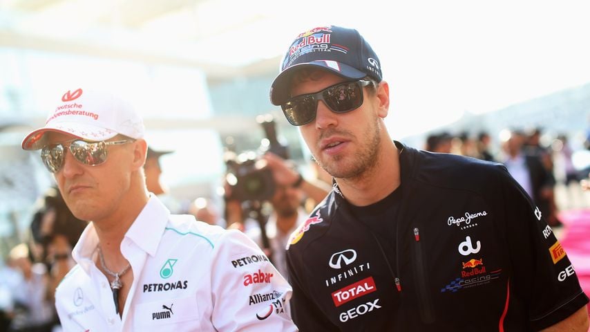 Michael Schumacher und Sebastian Vettel beim Grand Prix in Abu Dhabi, 2012