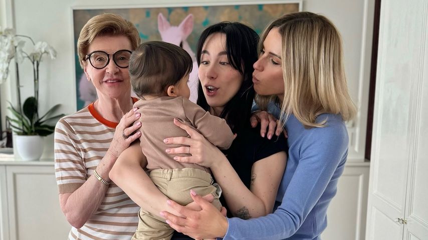 Michelle Hunziker mit ihrer Mutter Ineke, Tochter Aurora und Enkel Cesare, März 2024