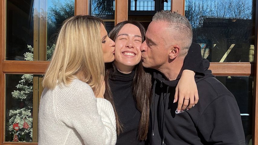 Michelle Hunziker mit Aurora und Eros Ramazzotti im Dezember 2021