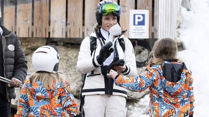 Cooles Trio: Michelle Hunziker stürmt mit Kids die Piste