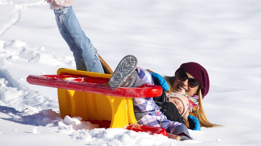 Michelle Hunziker und Tochter Celeste in Val Badia