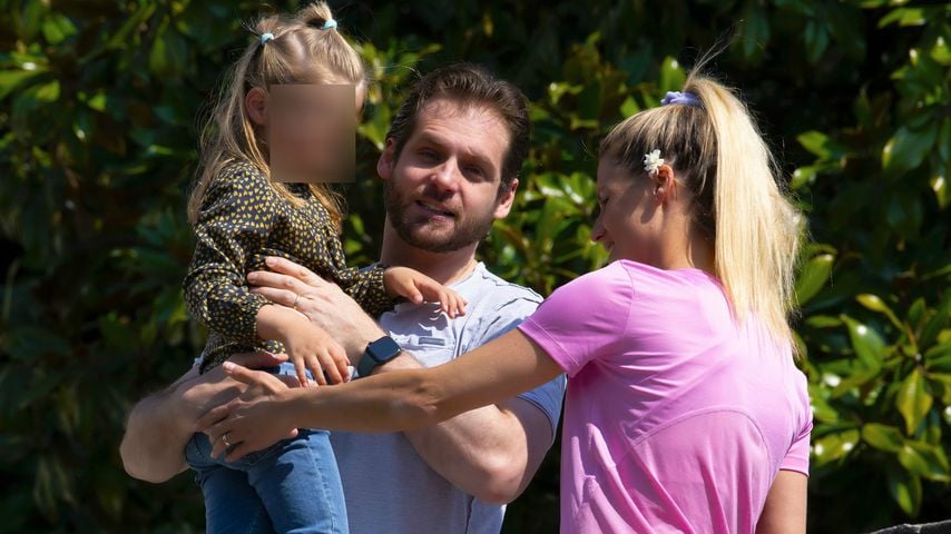 Michelle Hunziker und Tomaso Trussardi mit ihrer Tochter in Bergamo, 2020