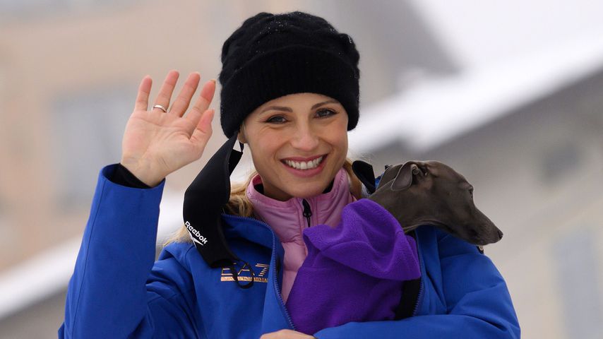 Michelle Hunziker mit ihrem Hund