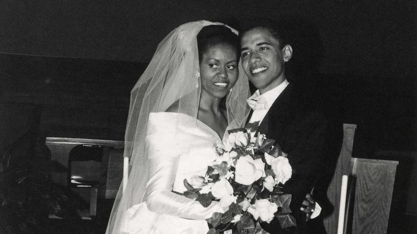 Michelle und Barack Obama an ihrer Hochzeit