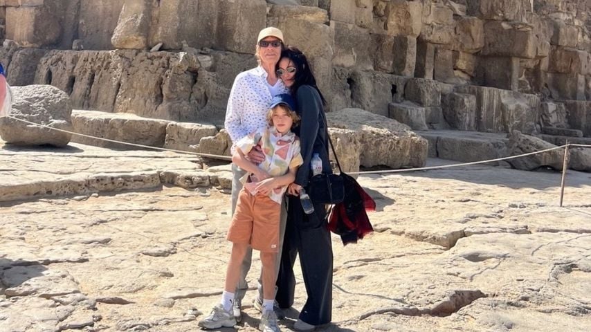 Mick Jagger mit seiner Verlobten Melanie Hamrick und dem gemeinsamen Sohn Deveraux.