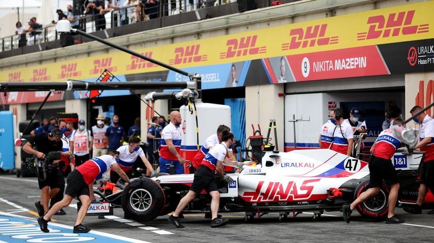 Mick Schumachers Rennauto beim Qualifying zum Grand Prix von Frankreich