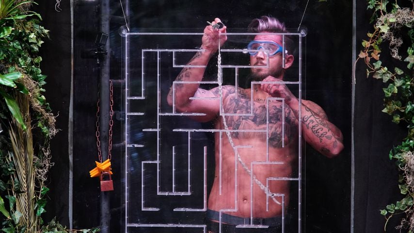 Mike Heiter bei einer Dschungelshow-Prüfung