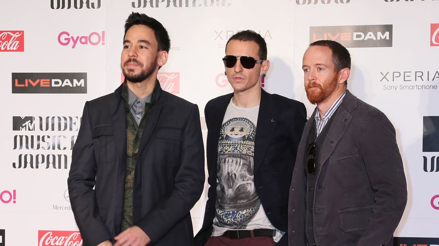 Mike Shinoda, Chester Bennington und David Farrell von Linkin Park 2912 in Chiba
