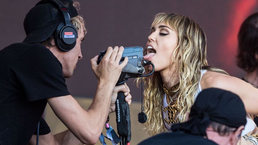 Miley Cyrus im Juni 2019 auf dem Glastonbury Festival in England