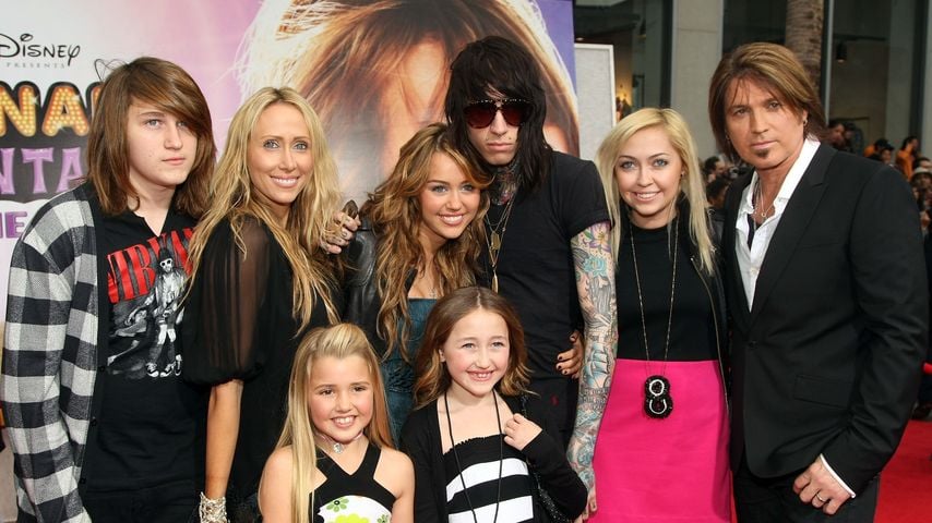 Miley Cyrus und ihre Familie bei der "Hannah Montana - Der Film"-Premiere 2009