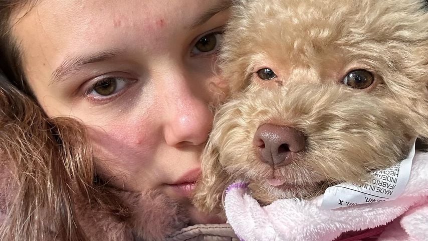 Schauspielerin Millie Bobby Brown und ihr Hund Winnie