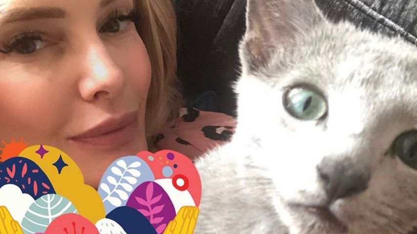 Mirja du Mont und ihre Katze Matilda im Sommer 2019