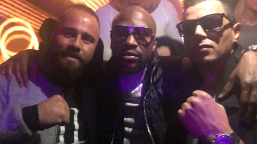 Mohamad Sharif, Floyd Mayweather Jr. und Leandro Lopes in Los Angeles