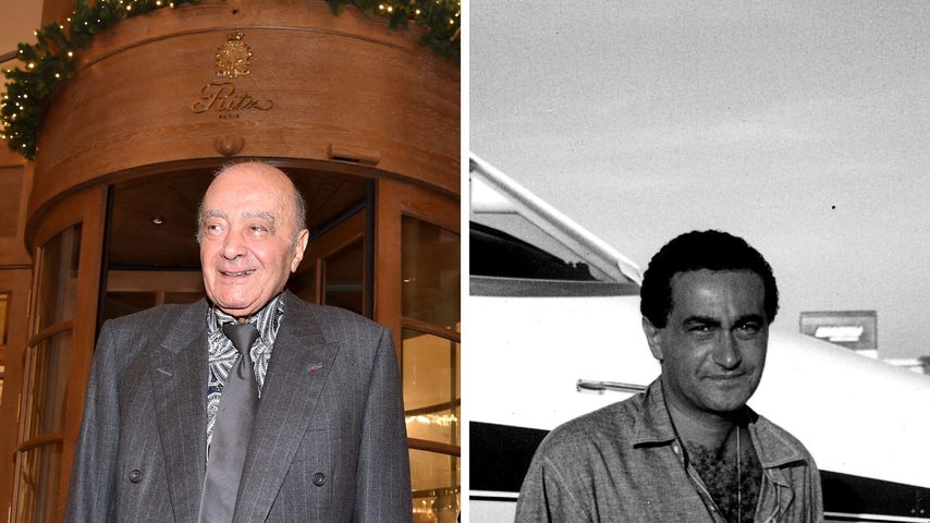 Collage: Mohamed und Dodi Al-Fayed, Vater und Sohn