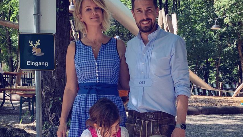 Monica Ivancan, Christian Meier und ihre Kinder Rosa und Anton
