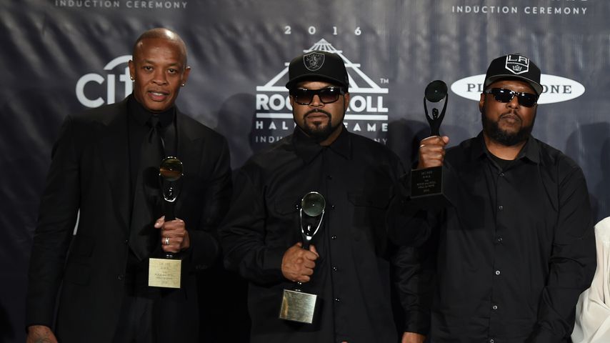 N.W.A.-Bandmitglieder: Dr. Dre, Ice Cube & MC Ren (v.l.)