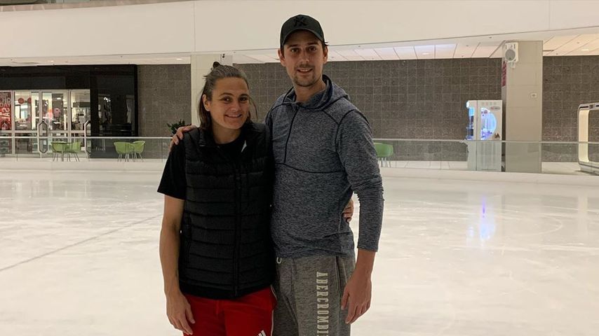 Nadine Angerer und David Vincour beim "Dancing on Ice"-Training