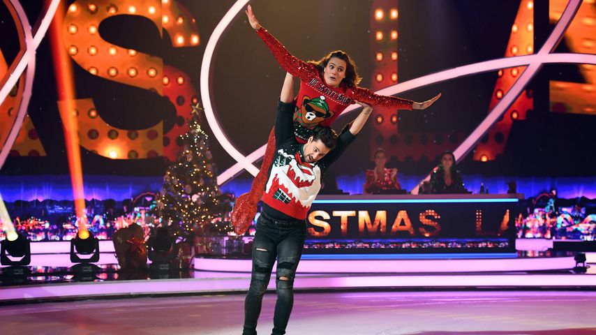 Nadine Angerer und David Vincour bei "Dancing on Ice", 2019