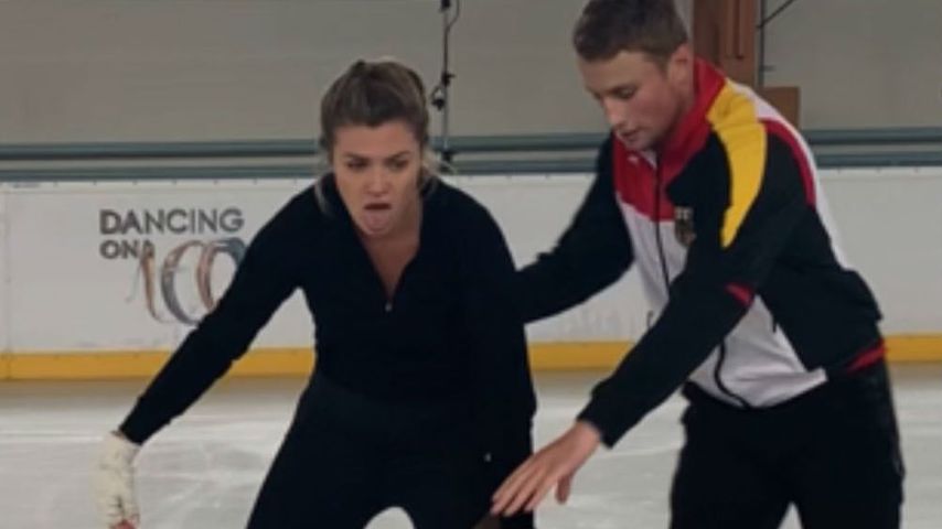 Nadine Klein und Niko Ulanovsky beim "Dancing on Ice"-Training