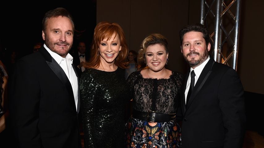 Narvel Blackstock, Reba McEntire, Kelly Clarkson und Brandon Blackstock, 2015