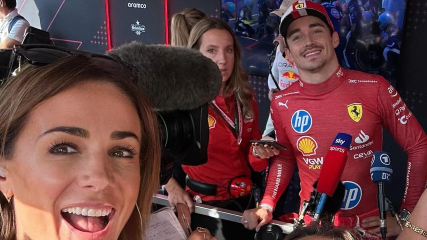 Natalie Pinkham und Charles Leclerc beim Monaco Grand Prix 2024
