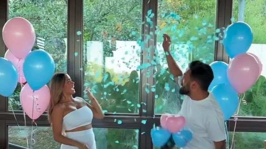 Nathália Gonçalves Miranda und ihr Freund an ihrer Baby-Party