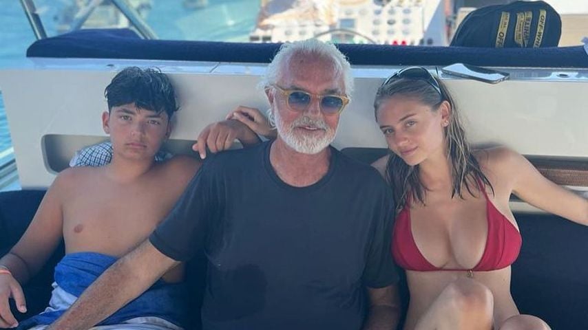 Nathan Falco Briatore, Flavio Briatore und Leni Klum im August 2023