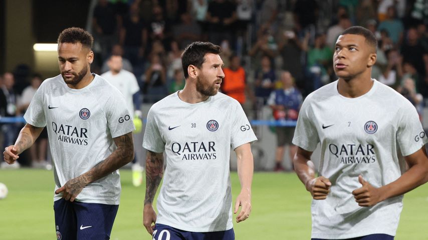 Neymar, Lionel Messi und Kylian Mbappé im September 2022