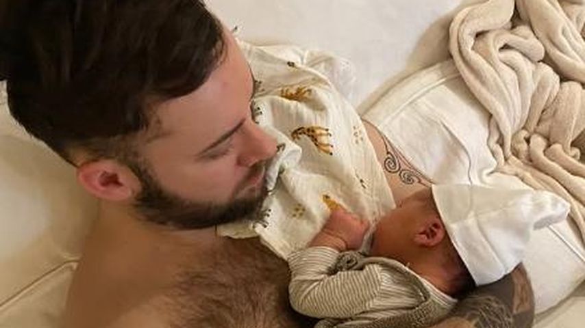 Nick Maerker mit seinem neugeborenen Sohn, Januar 2025