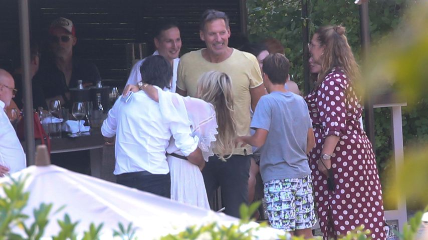 Niclas Castello, Sylvie Meis und Sylvies Sohn Damian bei der Pre-Wedding-Party in Florenz