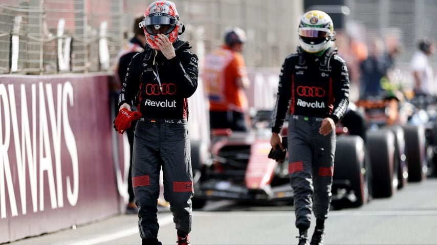 Nico Hülkenberg und Gabriel Bortoleto im Parc Fermé beim Großen Preis der Niederlande in Zandvoort, 23. August 2026