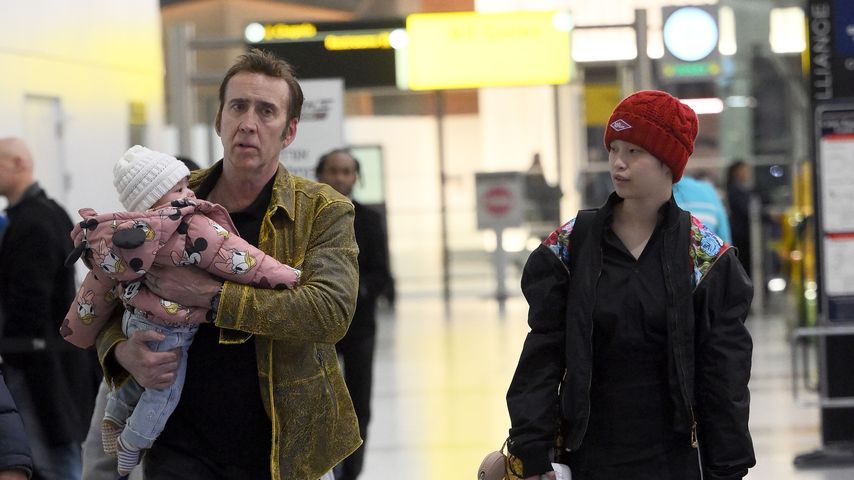 Nicolas Cage, seine Frau Riko Shibata mit ihrer Tochter August
