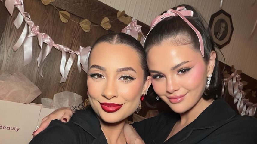Influencerin Nicole Concilio und Selena Gomez beim Rare-Beauty-Galentines-Day