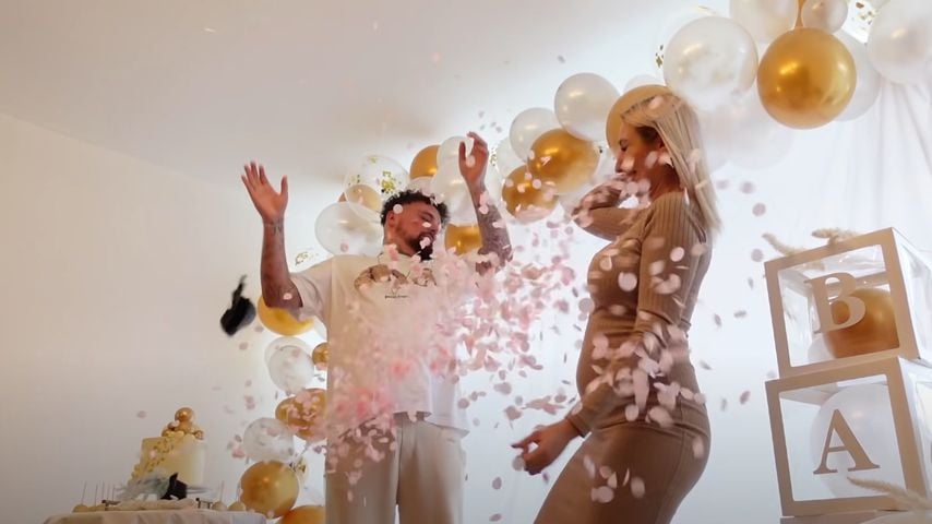 Niklas und Jessi Schröder bei ihrer Gender-Reveal-Party