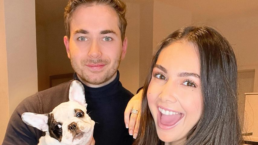 Niko Kronenbitter, Katharina Eisenblut und ihr Hund im Januar 2022