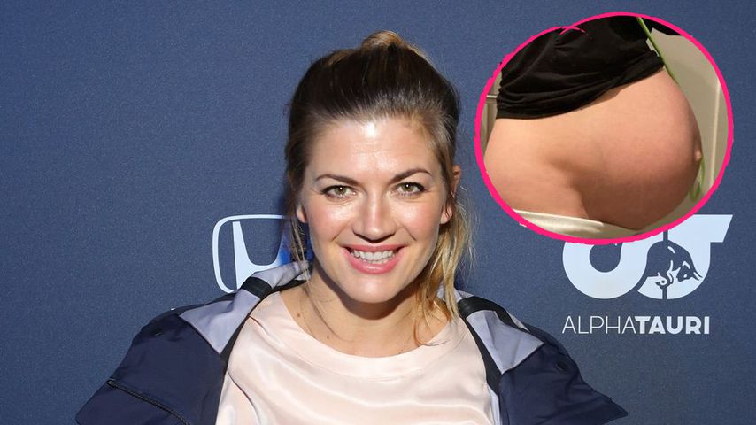 Kurz vor Geburt: Nina Bott zeigt ihren nackten Babybauch