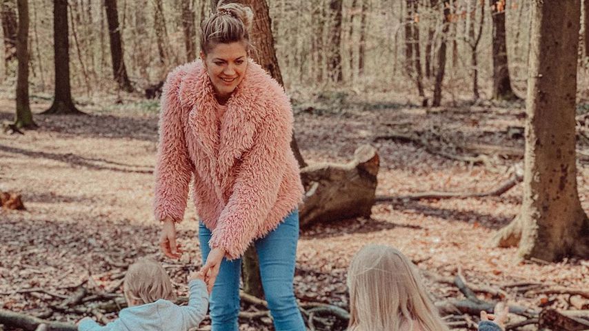 Nina Bott mit Sohn Lio und Tochter Luna im April 2020