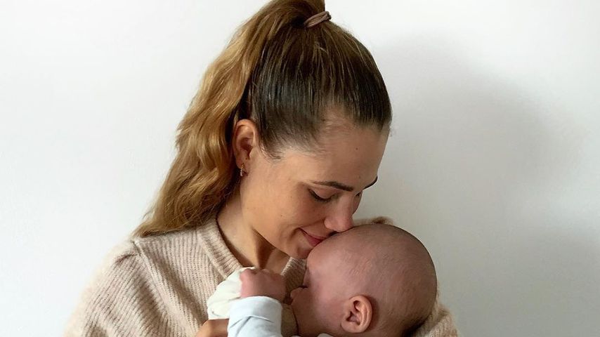 Schauspielerin Nina Noel mit Söhnchen Lyano