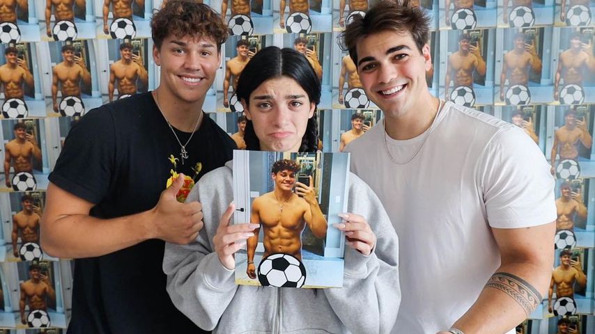 Noah Beck, Dixie D'Amilio und Thomas Petrou im Oktober 2020