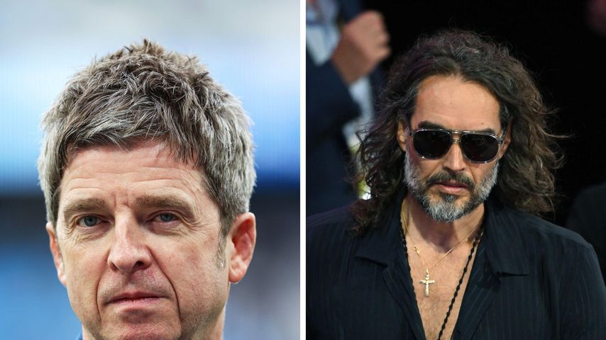 Collage: Noel Gallagher und Russell Brand