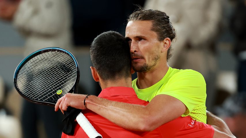 Tennisstars Novak Djokovic und Alexander Zverev, Juni 2025