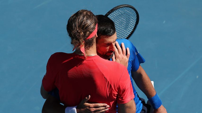 Novak Djokovic und Alexander Zverev im Januar 2025