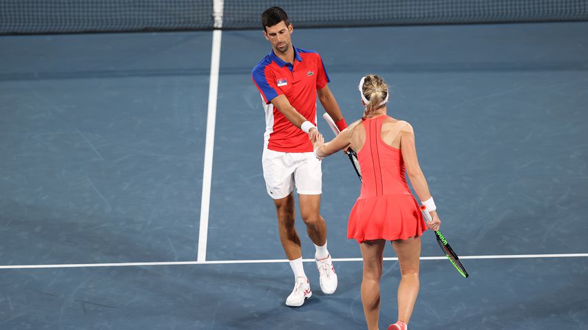 Novak Djokovic und Nina Stojanovic bei den Olympischen Spielen