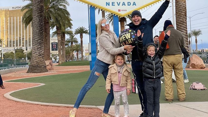 Oksana Kolenitchenko mit ihrer Familie in Las Vegas