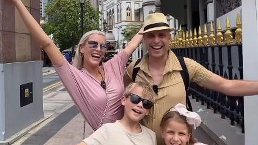Oksana Kolenitchenko mit Ehemann Daniel und ihren Kids Milan und Arielle