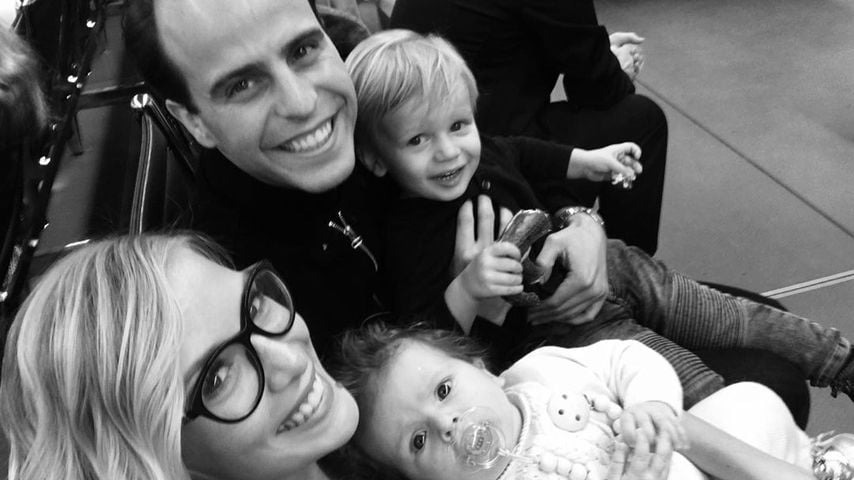 Oksana Kolenitchenko mit ihrem Mann und den gemeinsamen Kindern, Mai 2019