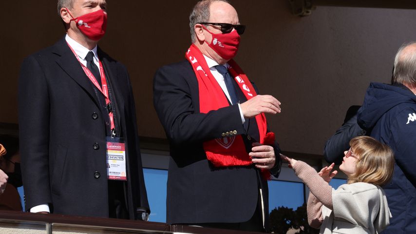 Oleg Petrov, Fürst Albert und seine Tochter Gabriella im Stadion von Monaco