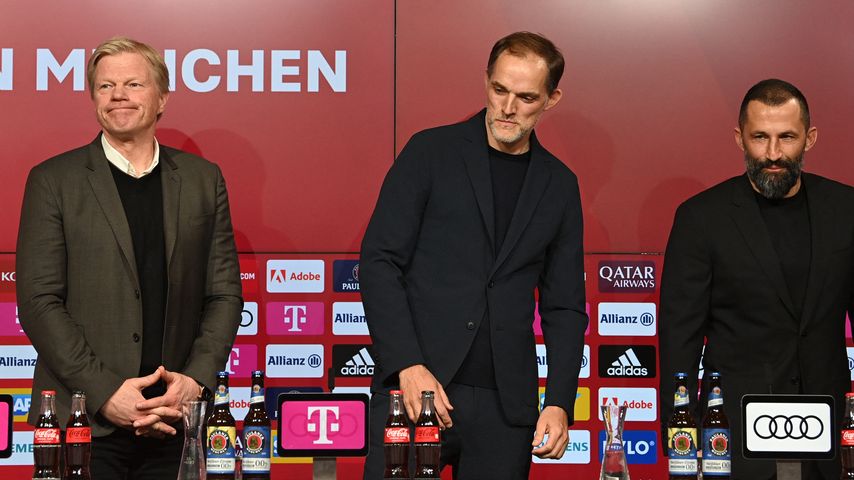 Oliver Kahn, Thomas Tuchel und Hasan Salihamidžić, März 2023
